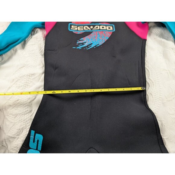 vintage Seadoo wetsuit women's Large Black Pink retro style nylon - Picture 12 of 16
